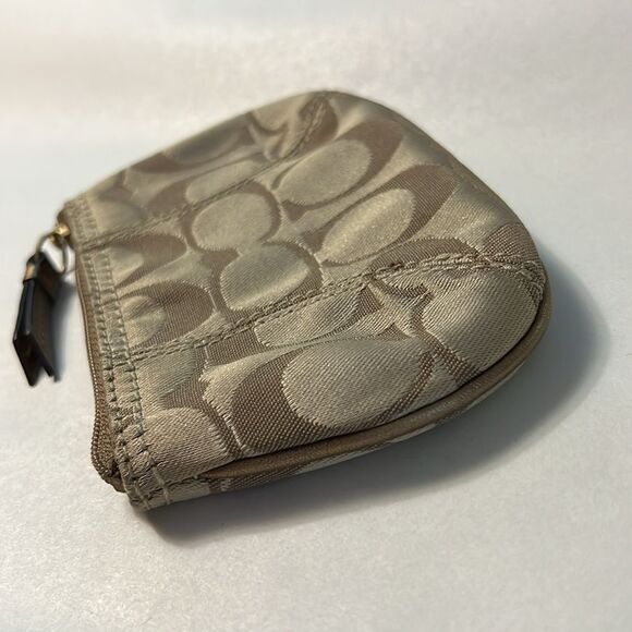 Coach Signature C Coin Purse with Metallic Good Trim - Picture 14 of 15